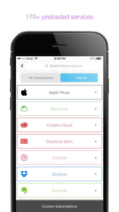 Robin - Subscription Manager Screenshot