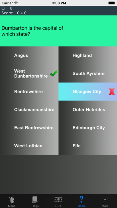 Scotland Council Maps and Capitals iPhone screenshot