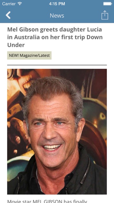 Celebrity News. Screenshot