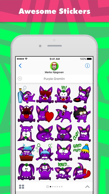 Purple Gremlin stickers by CandyASS