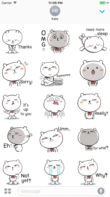 Hans The Lovely Bear English Sticker