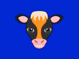 Black Orange Cow Mascot Stickers