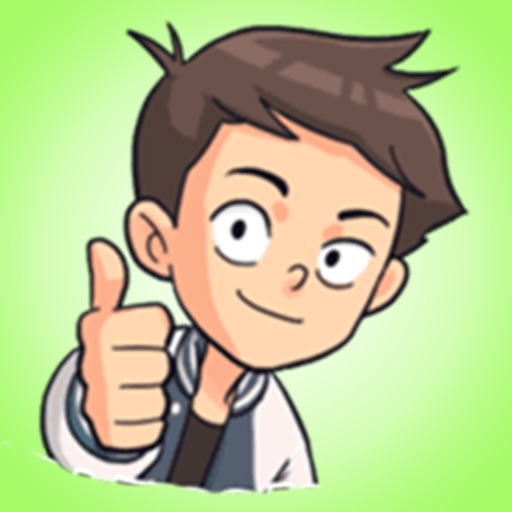 Cute Energetic Boy - Cool Stickers! icon