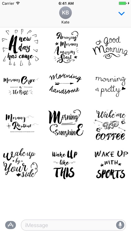 Good Morning Typography Stickers for iMessage