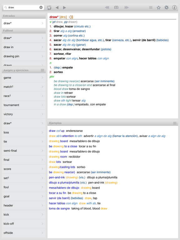 Lingea English-Spanish Advanced Dictionary iPad screenshot 2 - Reference app