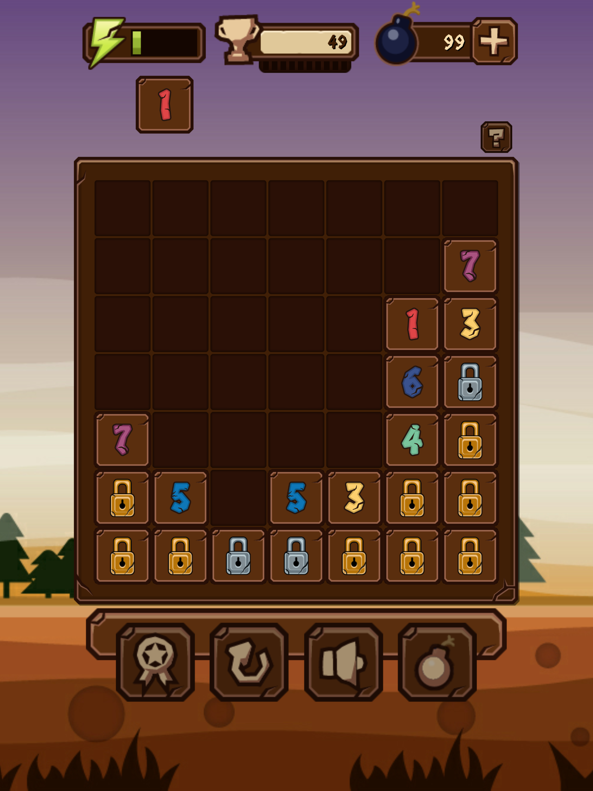7Bricks - Complex logical puzzle game with numbers