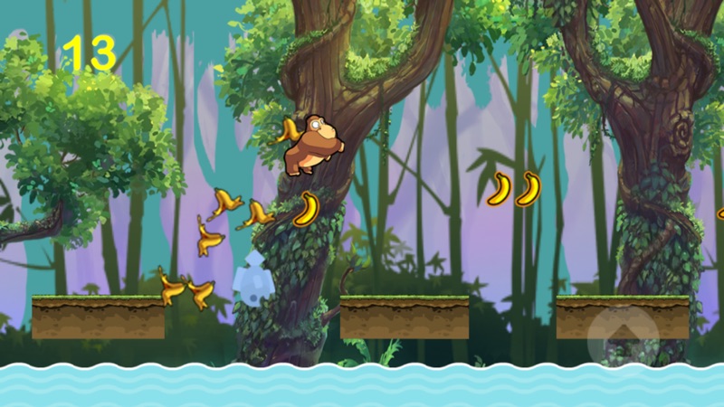 jogo da macaco comer banana na floresta animal screenshot 2