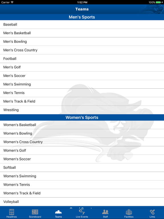 Lindsey Wilson Blue Raiders iPad screenshot