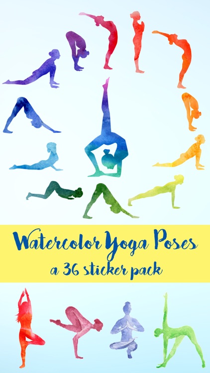 Watercolor Meditation and Yoga Poses Sticker Pack
