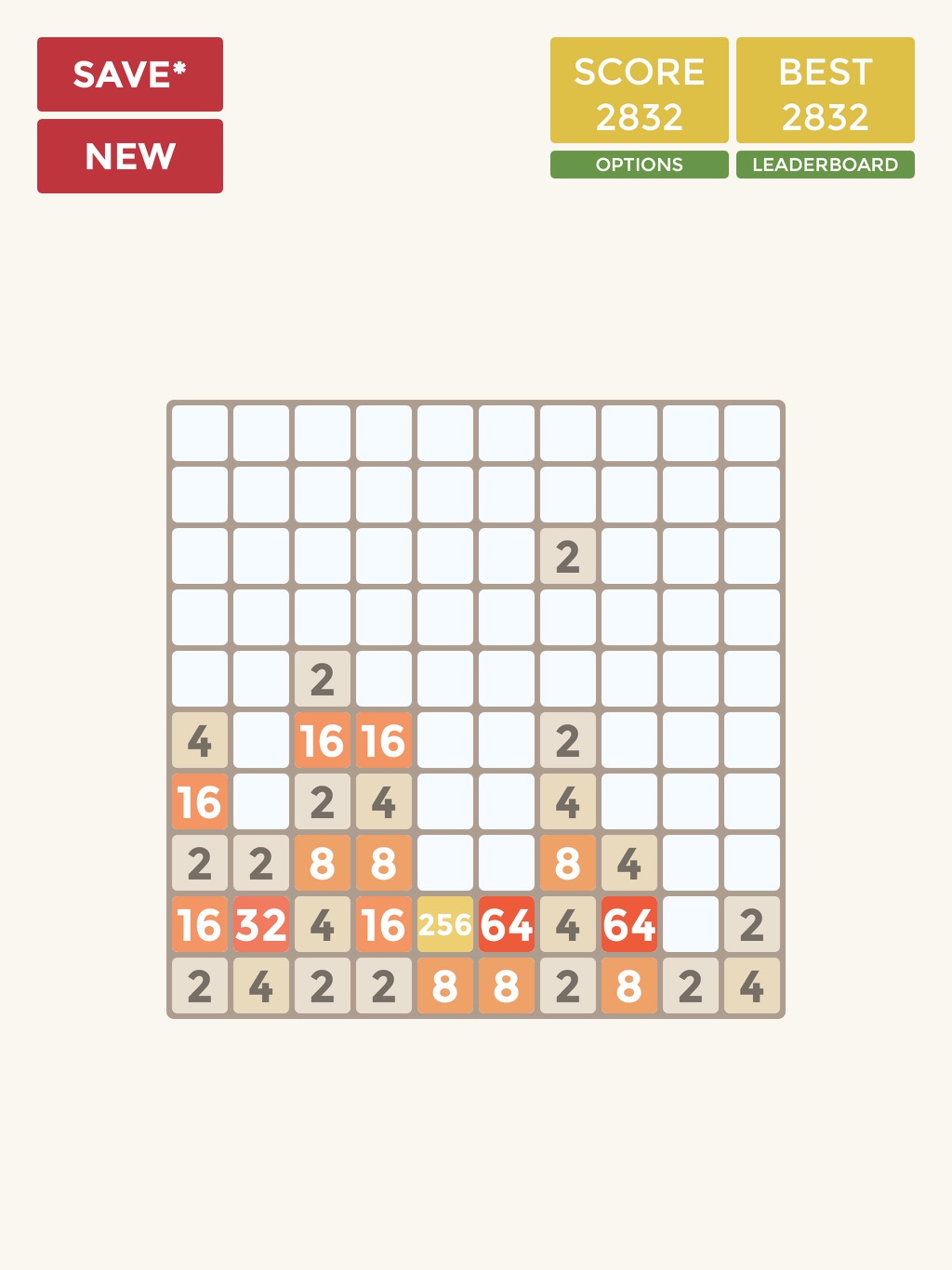 PLAYING 2048 with 8x8 