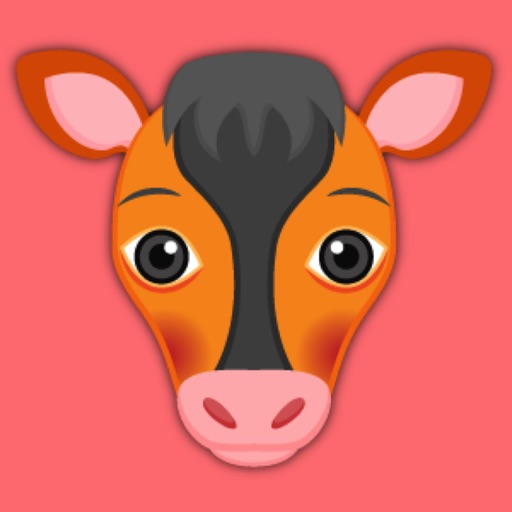 Orange Black Cow Mascot Stickers