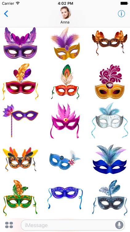 Glamorous Carnival Masks for iMessage