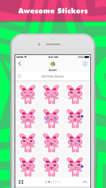 Ms Pinky Bunny stickers by Sonam