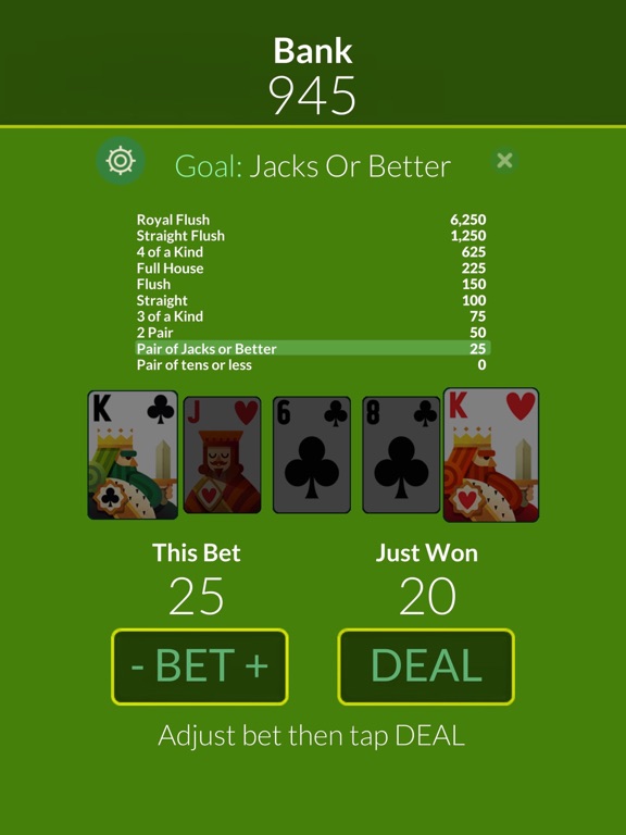 Video Poker+ iPad screenshot