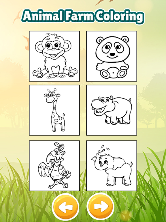 Animal in farm coloring book games for kids iPad screenshot