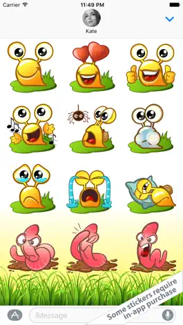Game screenshot Snail & Worm – funny Stickers Smileys & Emoji hack