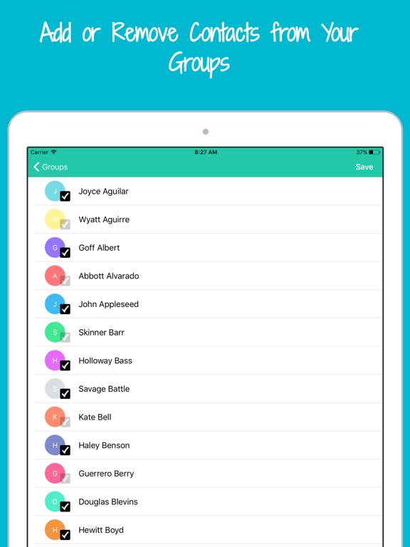 Contacts Group Texting & SMS Text Mass Messaging iPad screenshot 4 - Productivity app