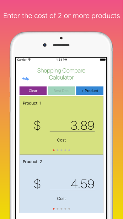 Screenshot #1 pour Shopping Compare Calculator