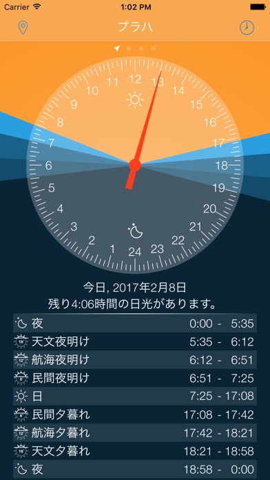 昼光 - 日の出と日没の時計 screenshot1