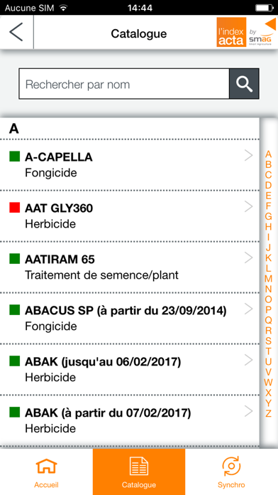 Index ACTA screenshot 2