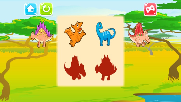 Dinosaur Drag Drop and Match Shadow Dino for kids
