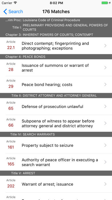Louisiana Code of Criminal Procedure (LawStack) iPhone screenshot 5 - Reference app