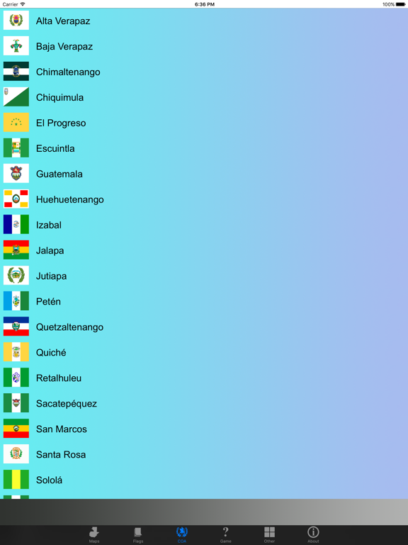 Screenshot #6 pour Guatemala Department Maps, Flags and Capitals