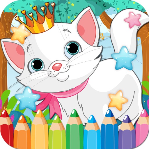 cat coloring book educational games third grade Icon