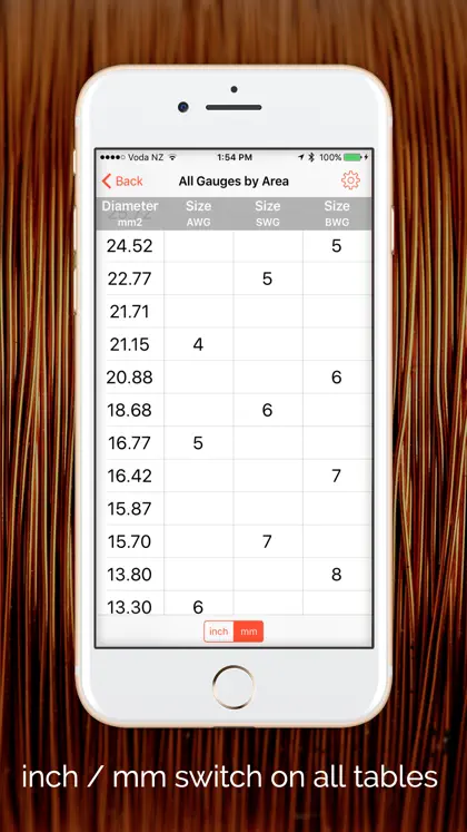 Screenshot 4 von 5 zu Wire Gauge Charts - Size tables for AWG, SWG, BWG