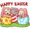 Happy Easter with CatRabbit Sticker