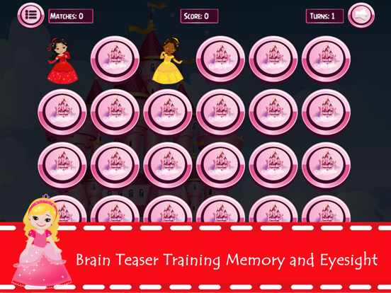 Princess Matching Remember Puzzles Games For Kids iPad screenshot
