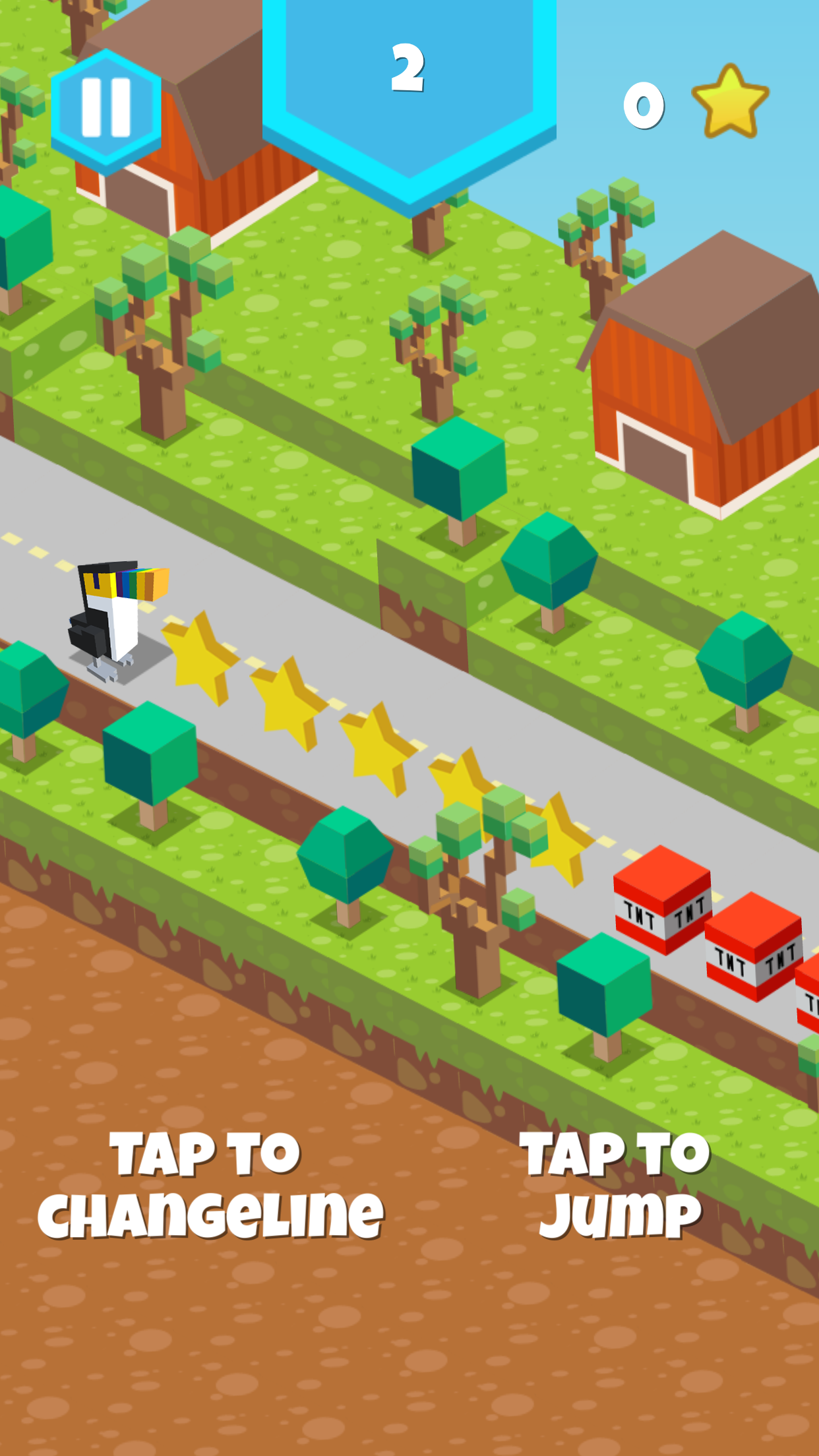 blocky endless risky road running arcade hopper