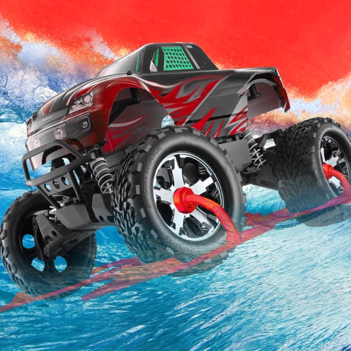 Surfing Monster Truck - 3D Wave Stunt Racing Game