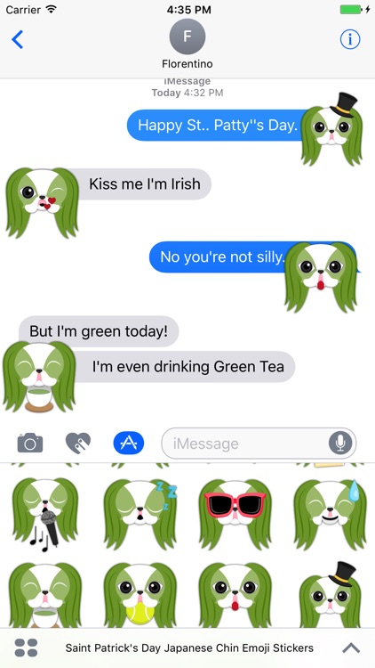 Saint Patrick's Day Japanese Chin Emoji Stickers