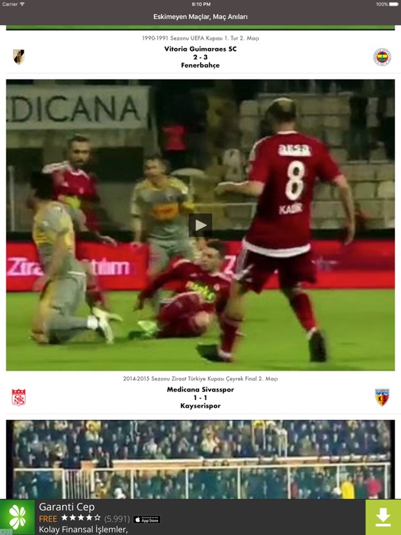 Maç Anıları, Eskimeyen Maçlar