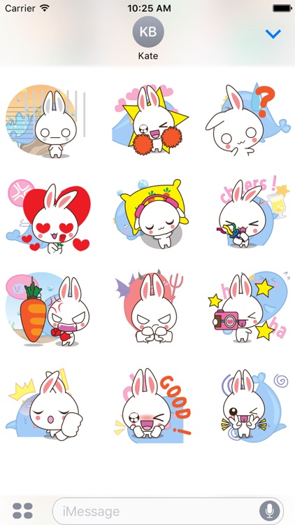 Tilly, the white bunny for iMessage Sticker
