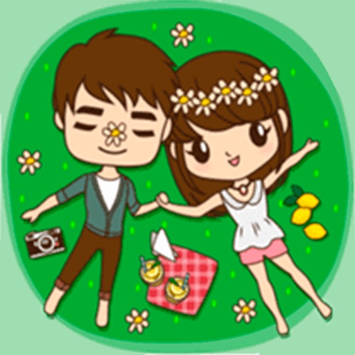 Couple on Vacation Stickers icon