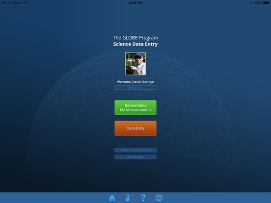 GLOBE Data Entry iPad screenshot
