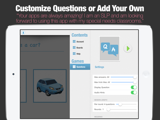 WH Questions Preschool Speech and Language Therapy iPad screenshot 4 - Education app