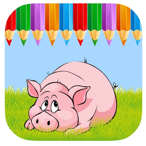 Free Pig Coloring Book Game For Kids Edition Icon