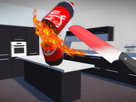 Bottle Flip vs Glowing Hot Knife Simulator