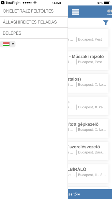Screenshot #2 pour Cvonline.hu állások