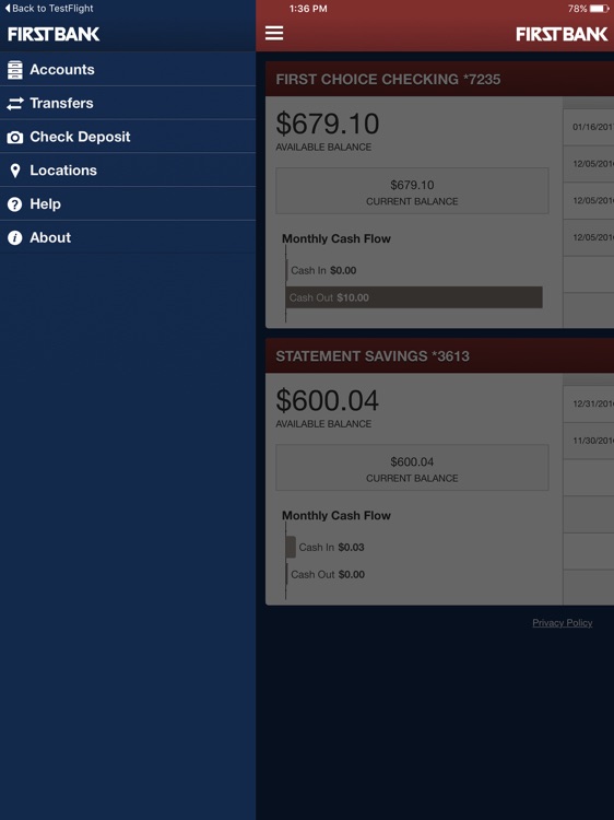 First Bank On The Go for iPad