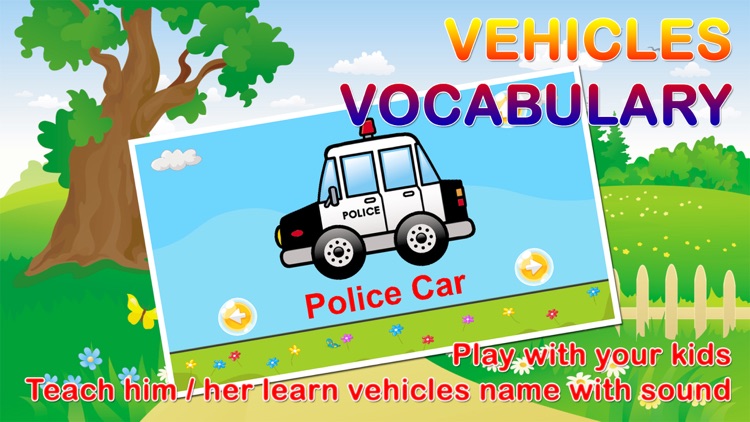 Vehicles Flashcards with Sounds Games for Toddlers