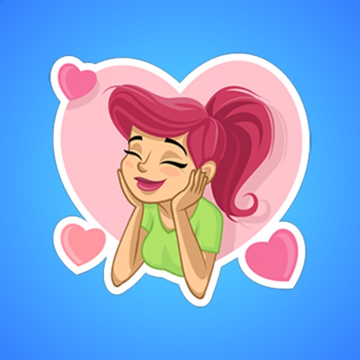 Fashion Girl in Love Stickers icon