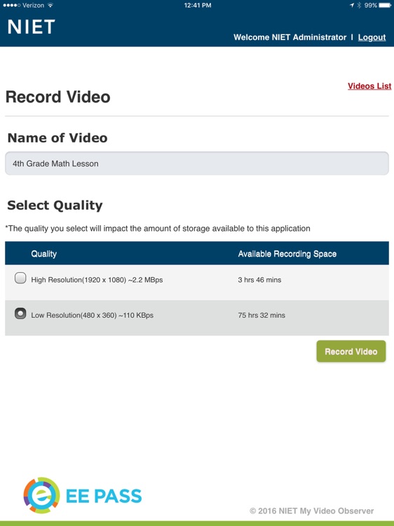 EE PASS My Video Observer