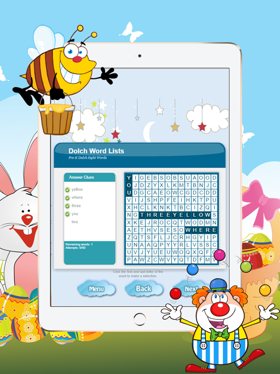 Pre K And Kindergarten Spelling Sight Words Games iPad screenshot