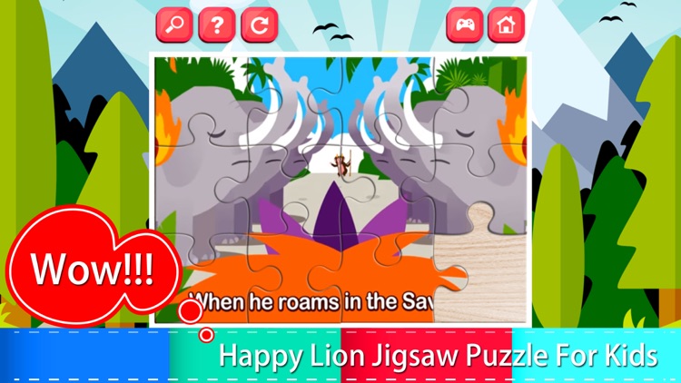 The lion cartoon jigsaw puzzle games