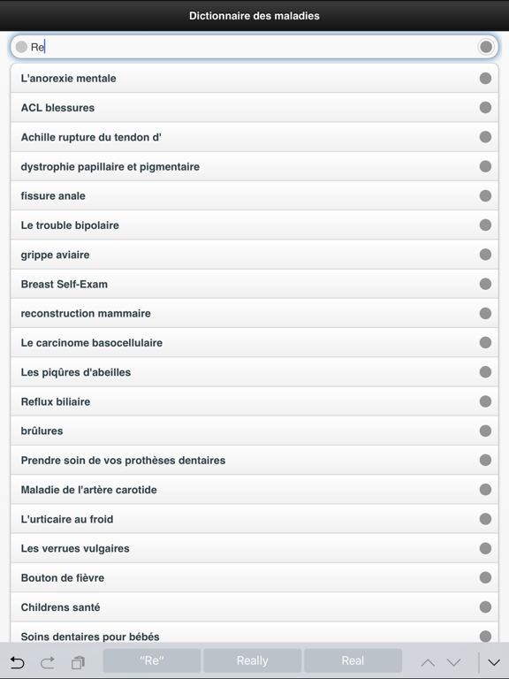 Dictionnaire Des Maladies iPad screenshot