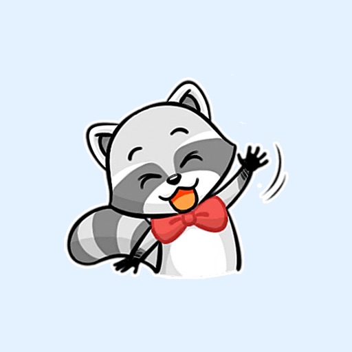Little Cutie Raccoon Stickers icon